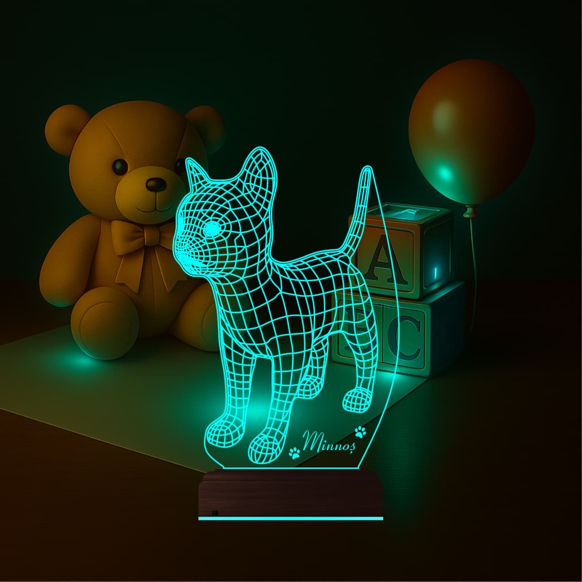 Кошка — 3D LED Ночник | Подарок ребёнку 3