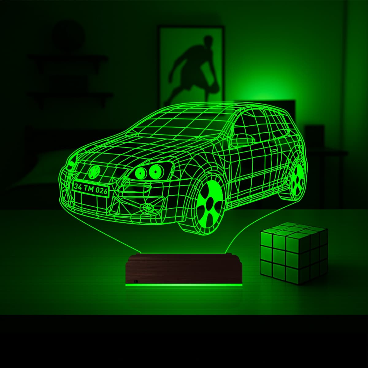 Volkswagen Golf — 3D LED Ночник | Подарок автолюбителю 5