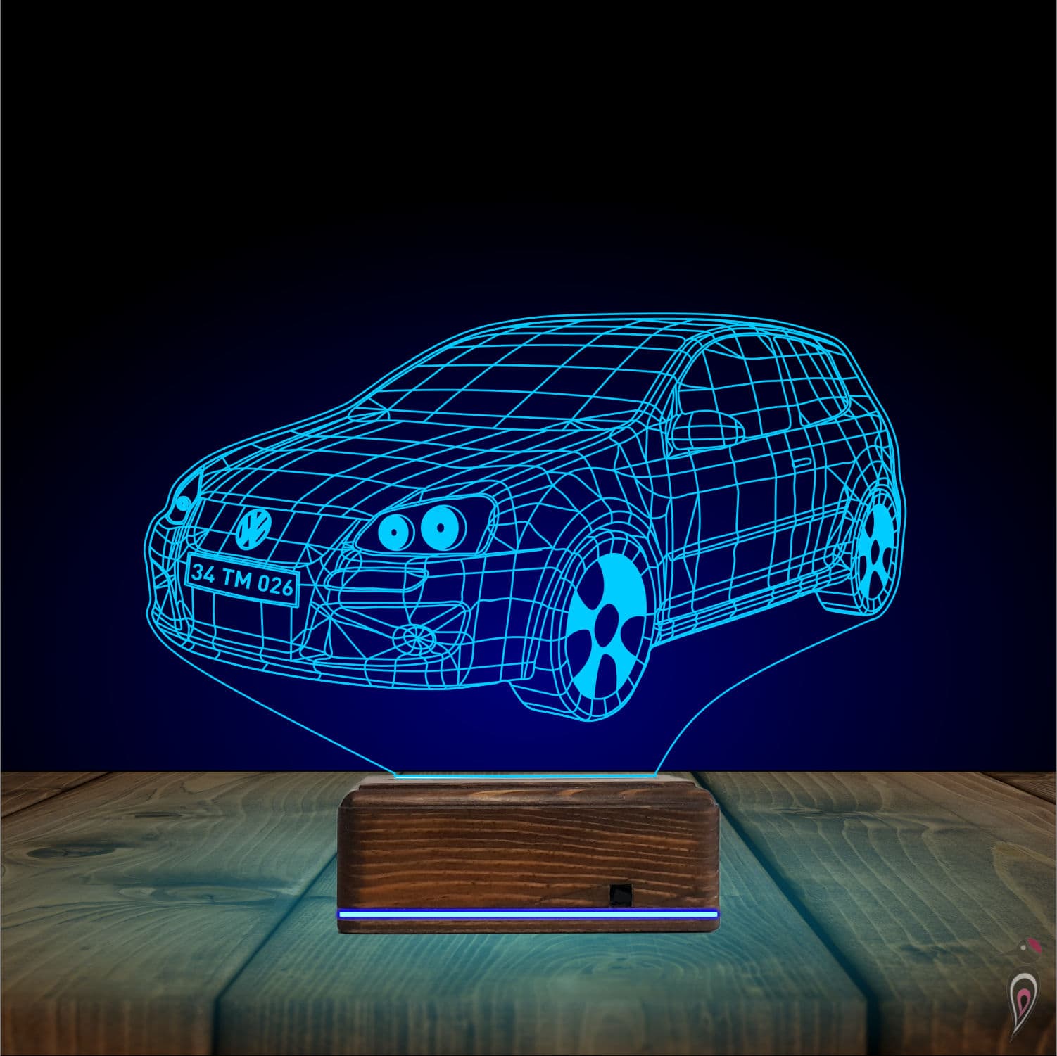 Volkswagen Golf — 3D LED Ночник | Подарок автолюбителю 10