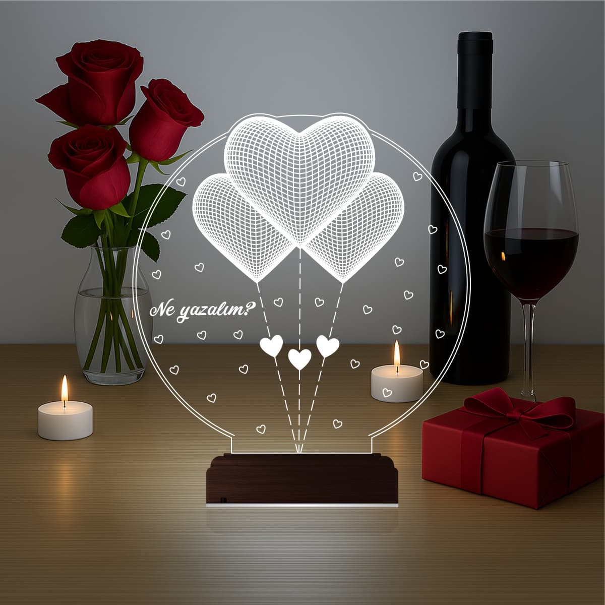 Сердца-шары — 3D LED Ночник | Романтический подарок 1