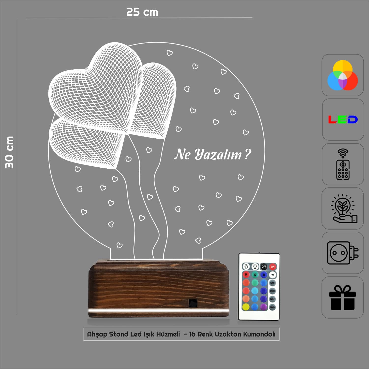 Сердца-шары — 3D LED Ночник | Романтический подарок 2