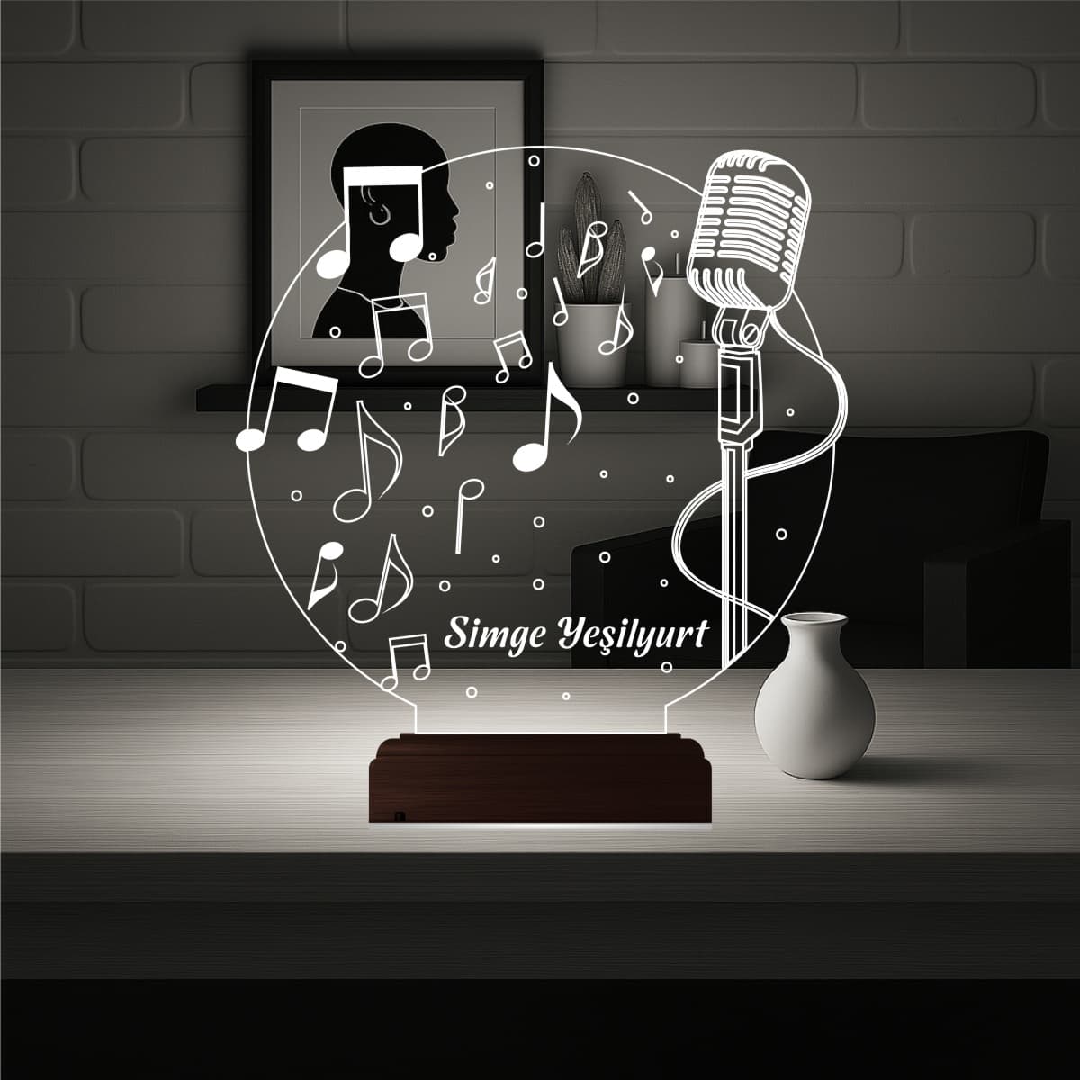 Микрофон и Ноты — 3D LED Ночник | Подарок музыканту 1