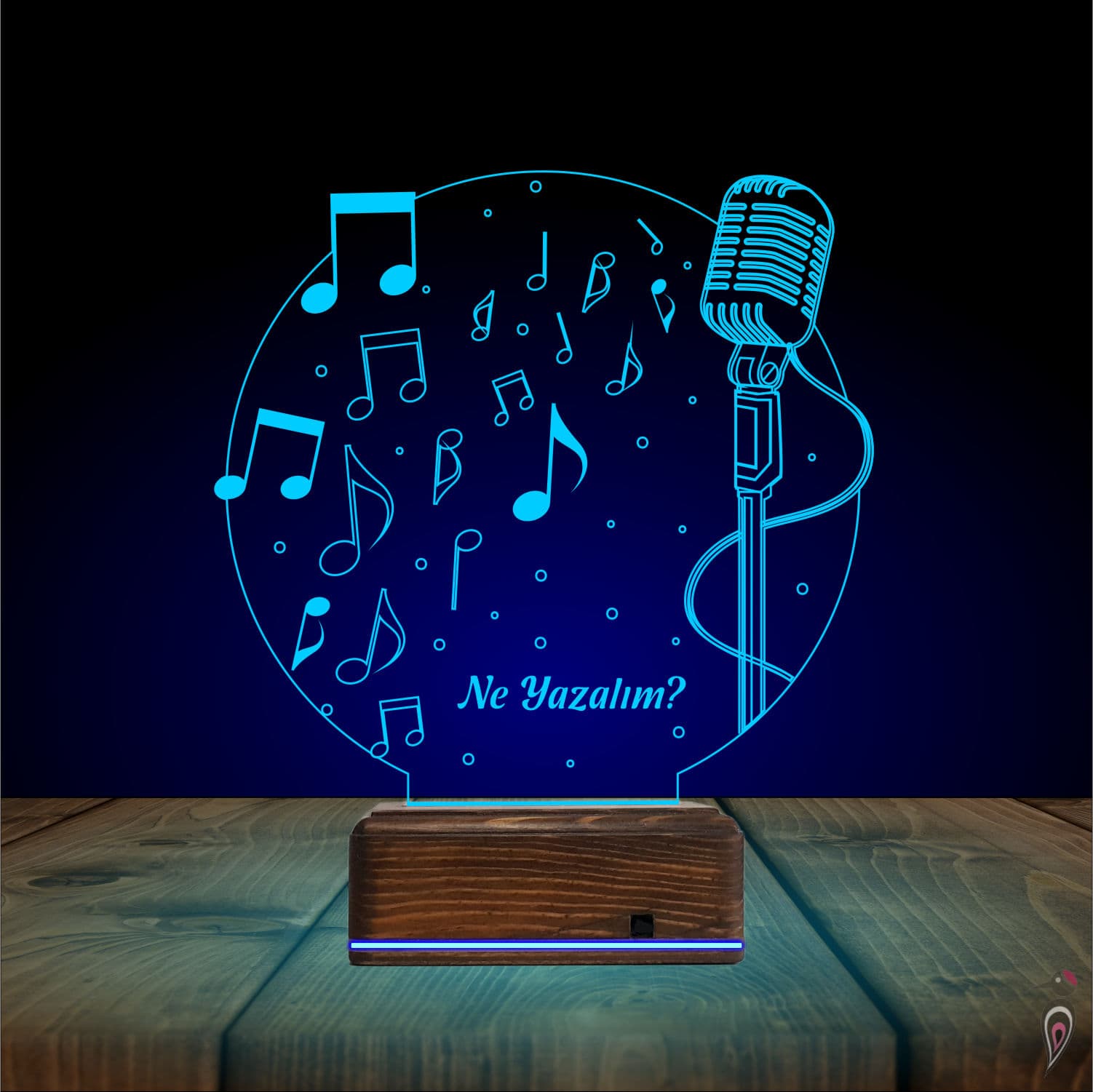 Микрофон и Ноты — 3D LED Ночник | Подарок музыканту 10