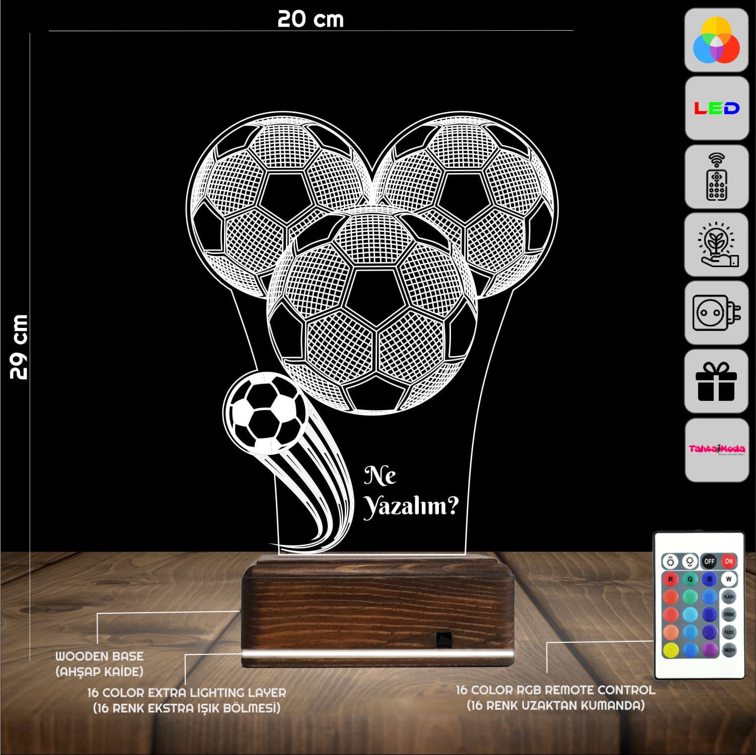 Футбол — 3D LED Ночник | Подарок юному спортсмену 2