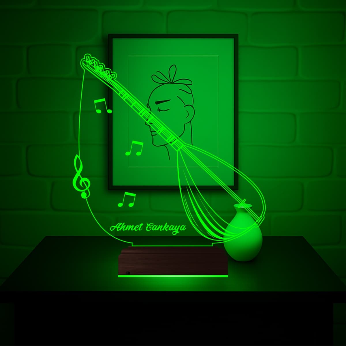 Саз — 3D LED Ночник | Именной подарок музыканту 5