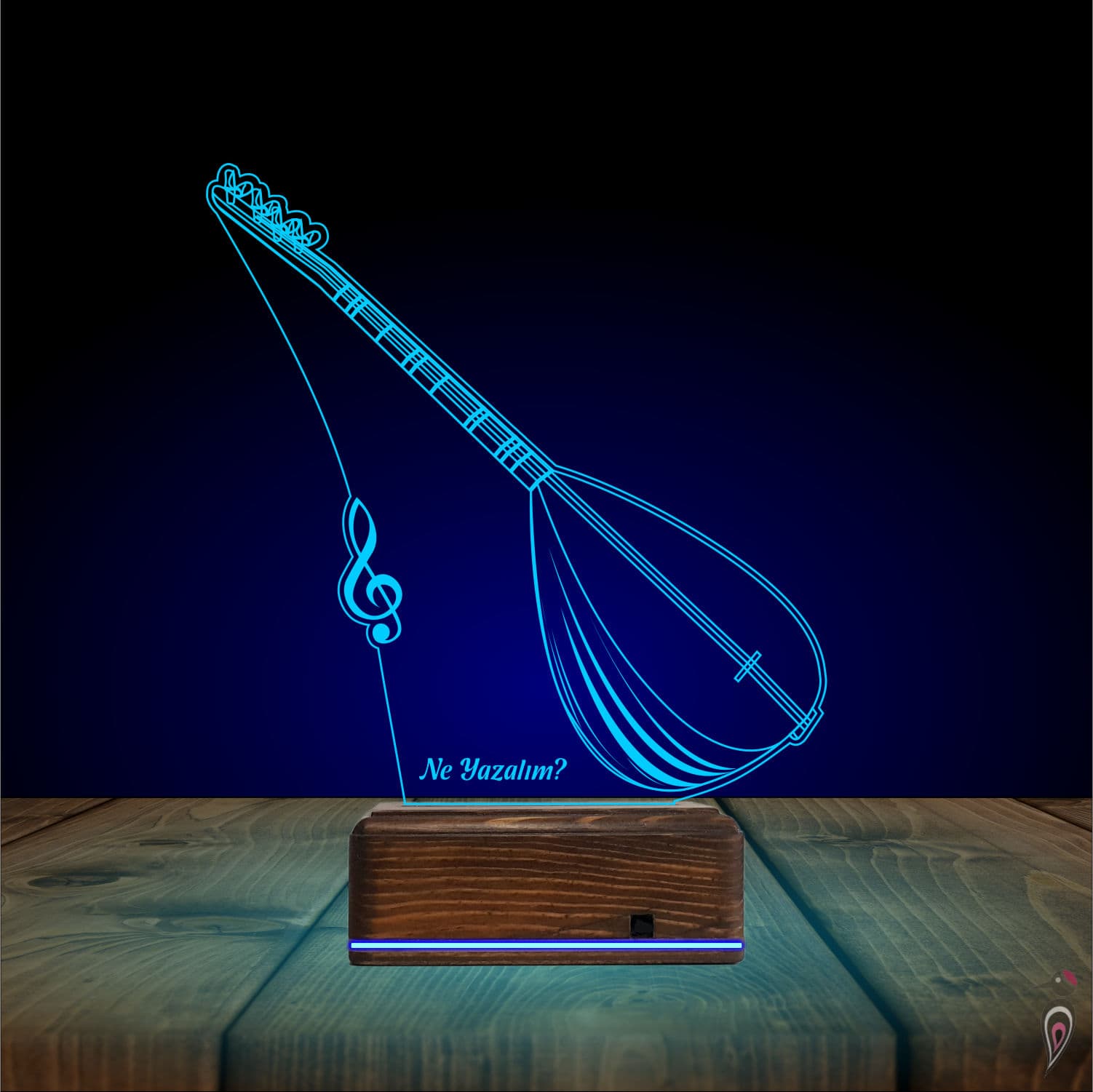 Саз — 3D LED Ночник | Именной подарок музыканту 10
