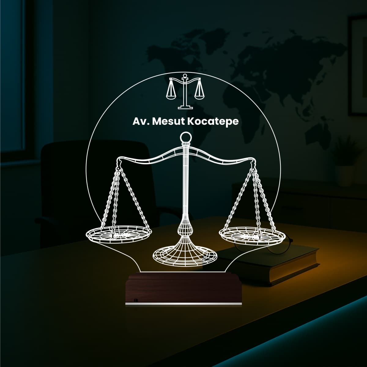 Весы правосудия — 3D LED Ночник | Подарок юристу 1