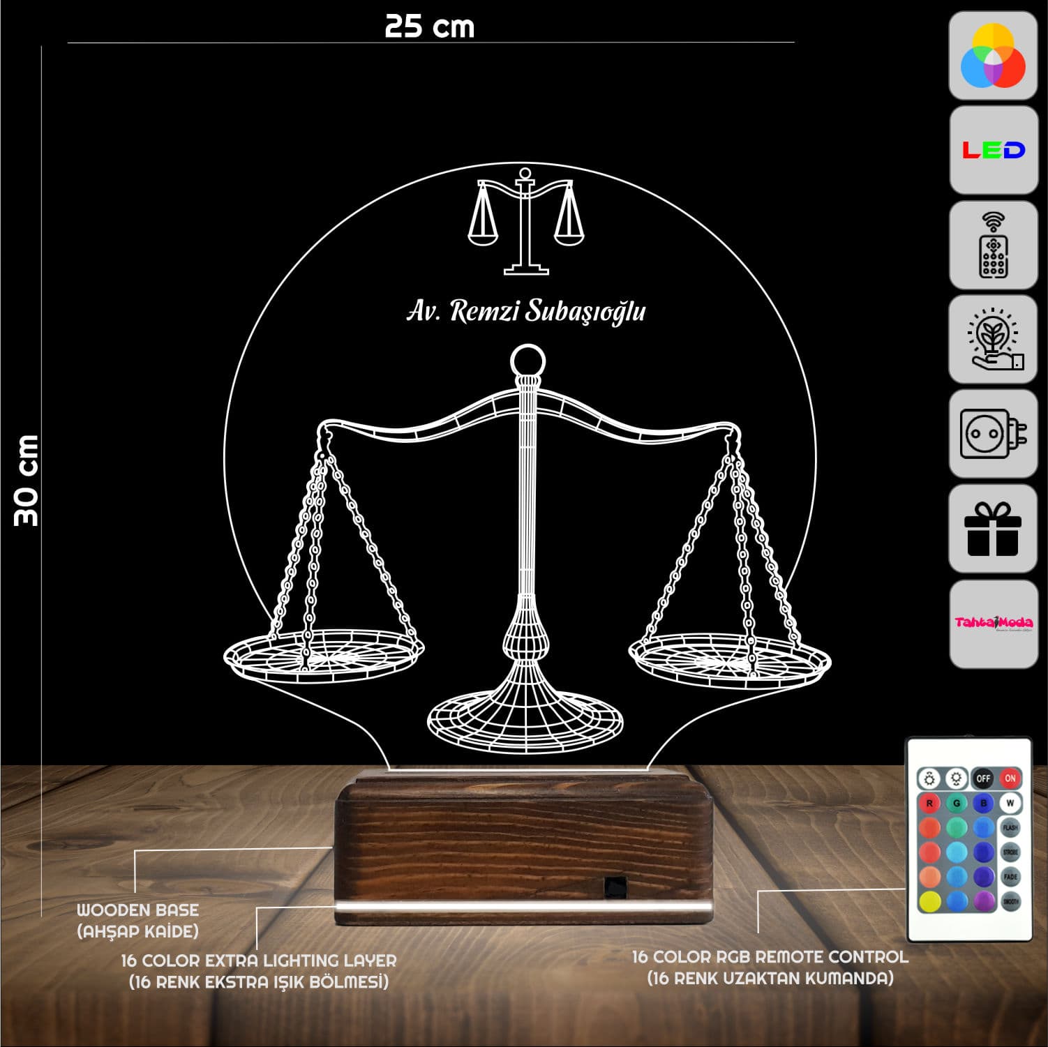 Весы правосудия — 3D LED Ночник | Подарок юристу 2