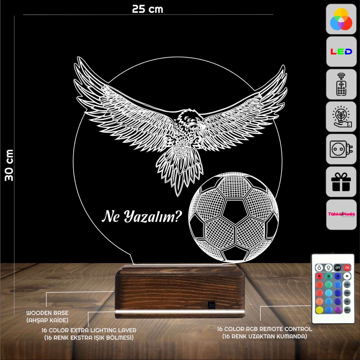 Орёл и Футбол — 3D LED Ночник | Именной подарок 2