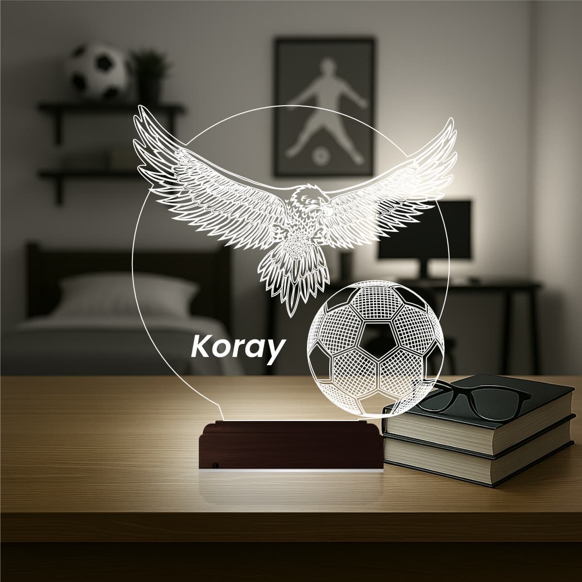 Орёл и Футбол — 3D LED Ночник | Именной подарок 3