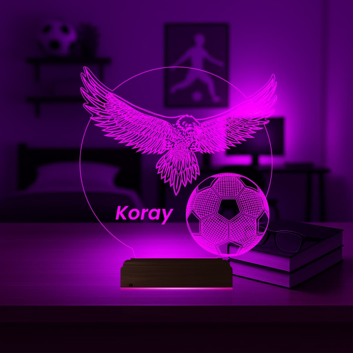 Орёл и Футбол — 3D LED Ночник | Именной подарок 4