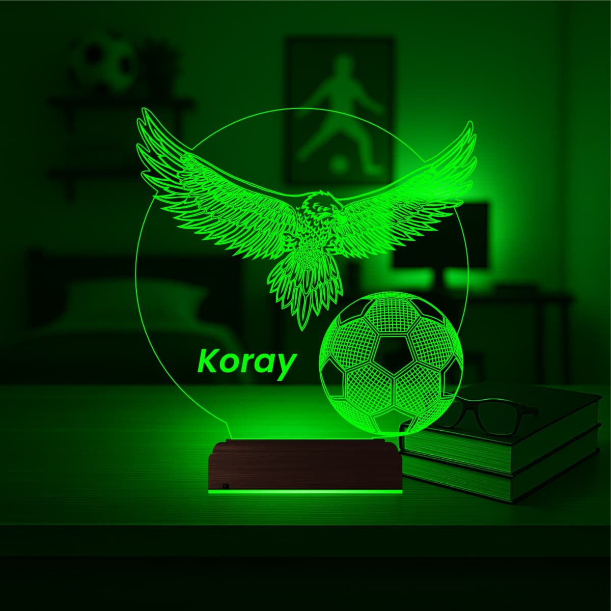 Орёл и Футбол — 3D LED Ночник | Именной подарок 5