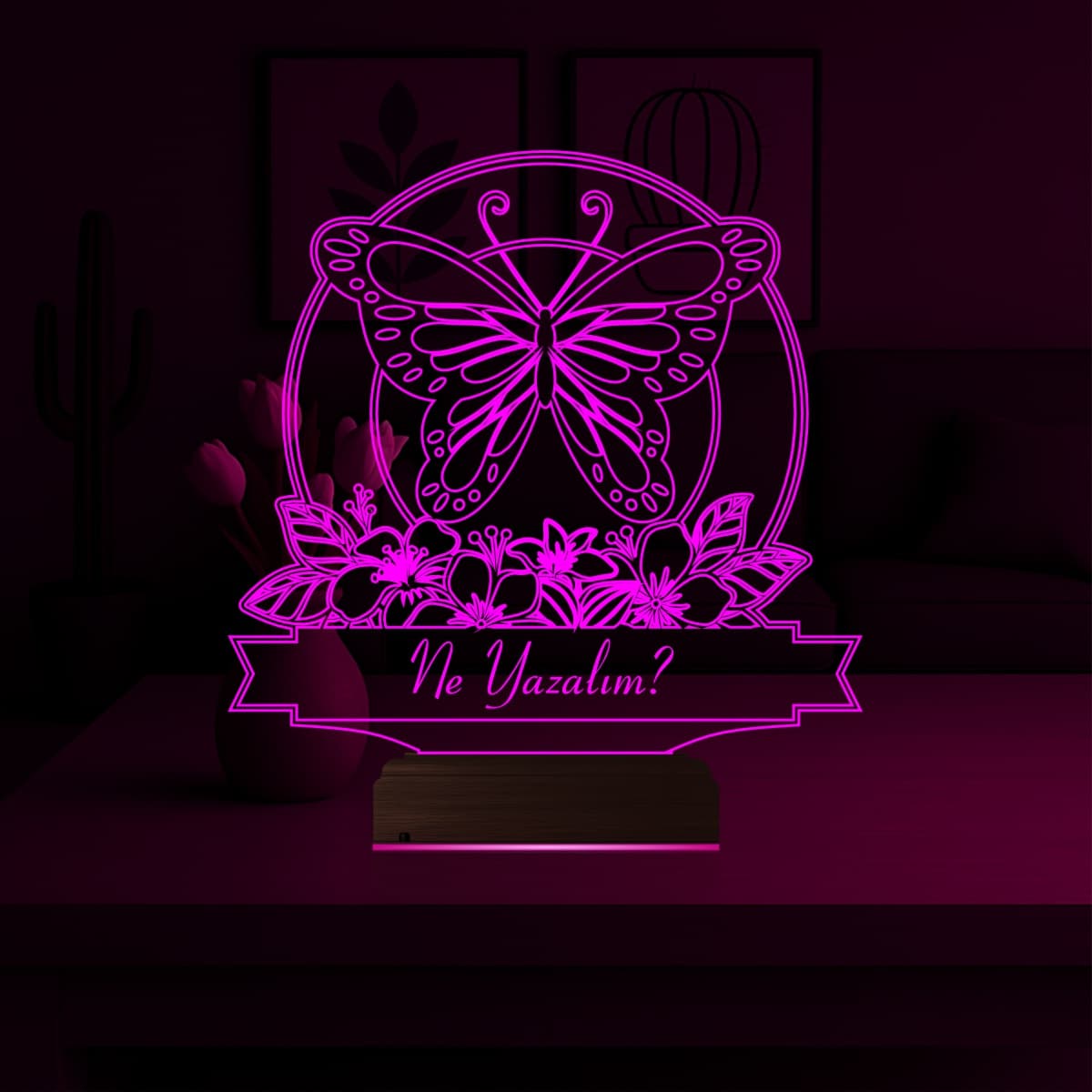 Бабочка — 3D LED Ночник с именем | Подарок женщине 4