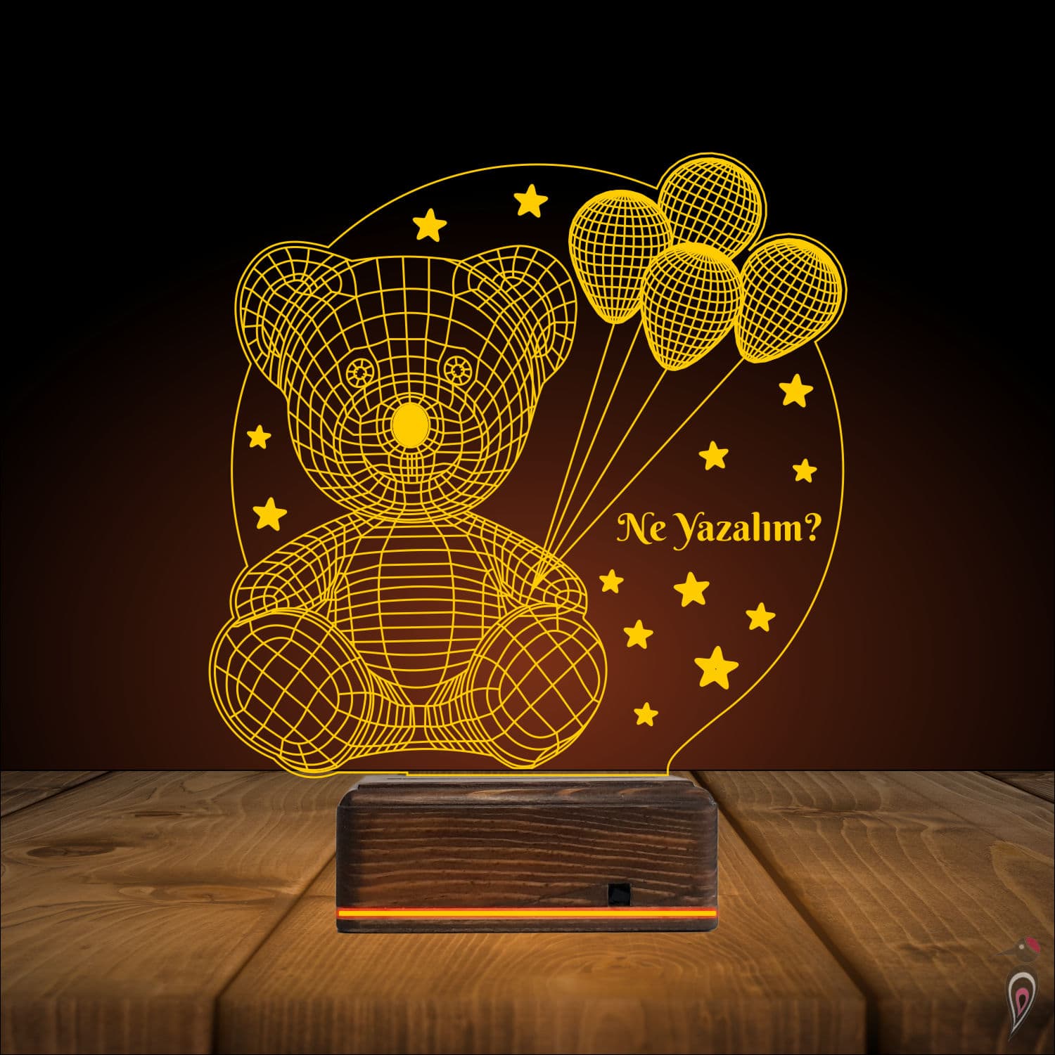 Мишка с шариками — 3D LED Ночник | Подарок ребенку 9