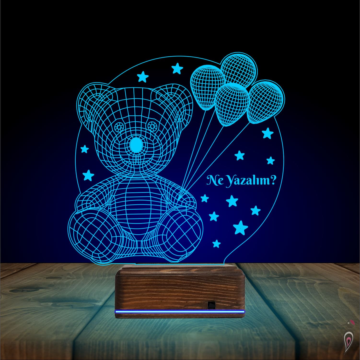 Мишка с шариками — 3D LED Ночник | Подарок ребенку 10
