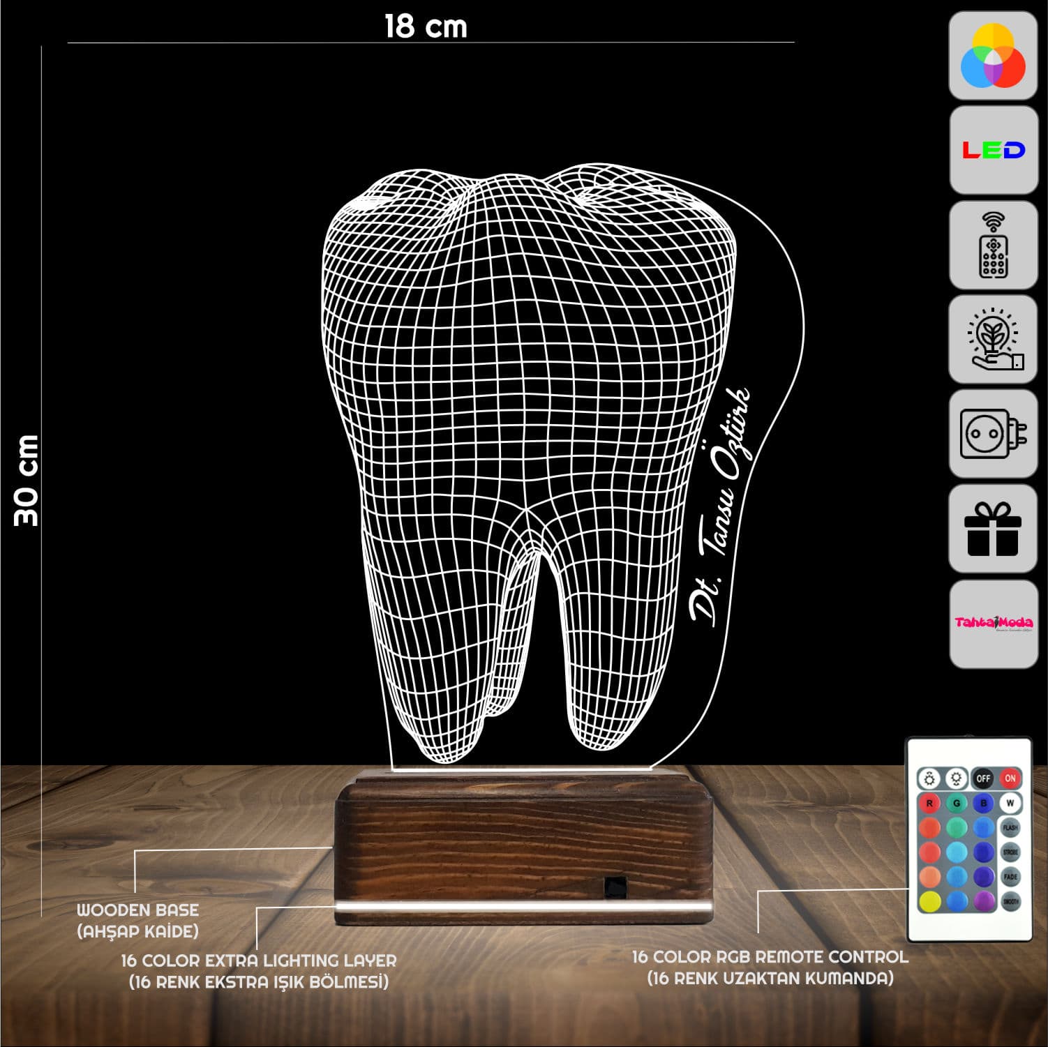 Зуб 3D Ночник для Стоматолога 2
