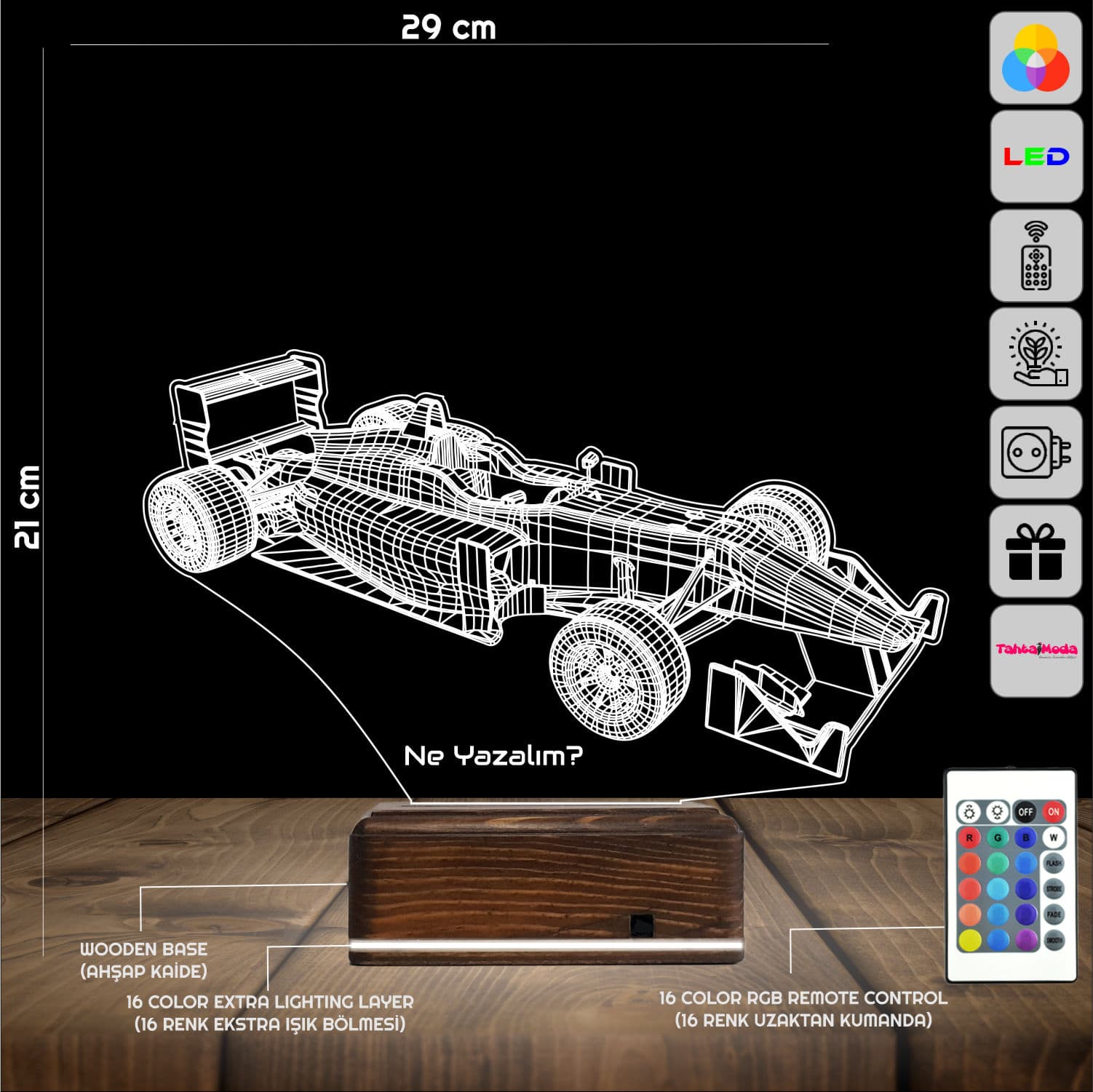 Болид Формулы-1 — 3D LED Ночник | Подарок фанату гонок 2