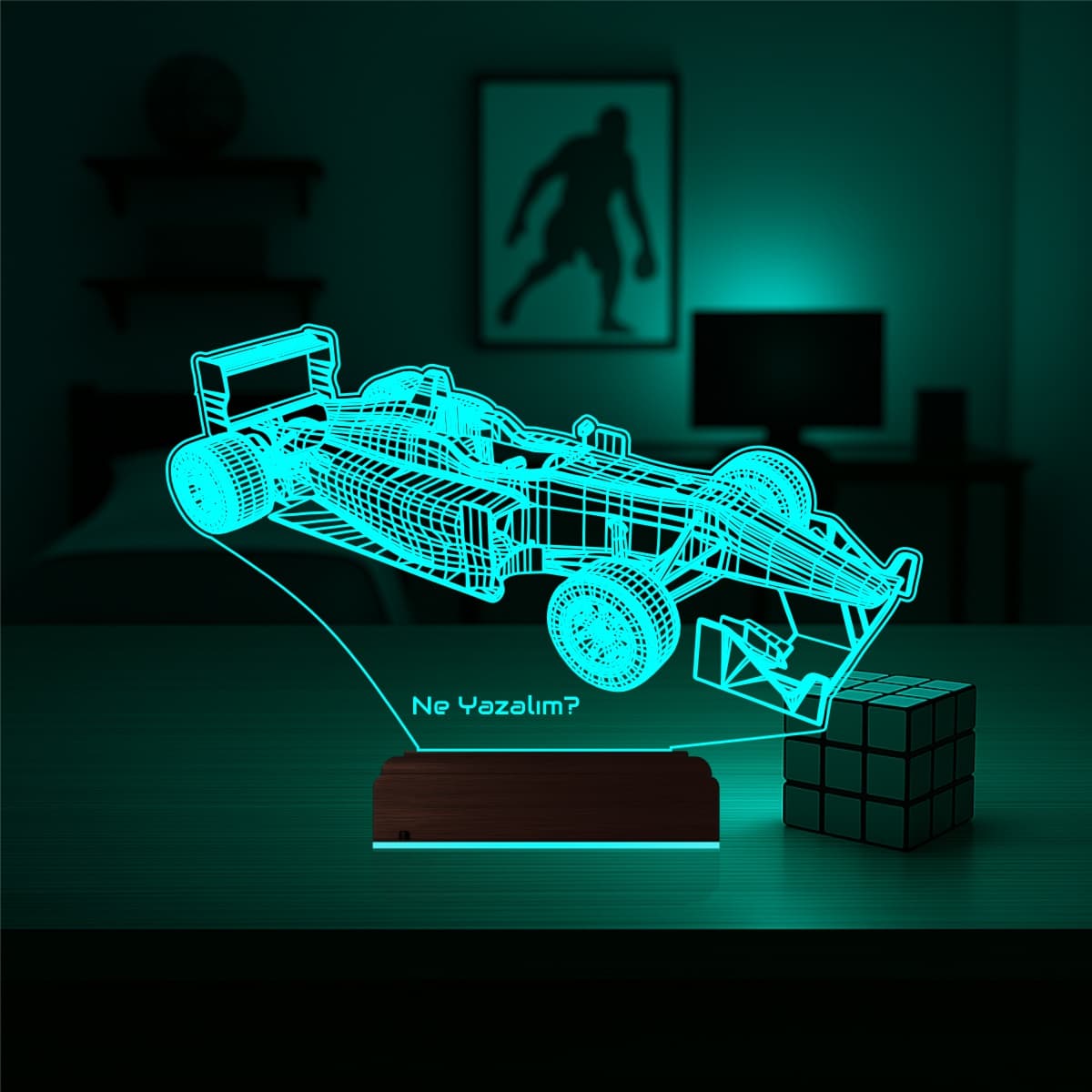 Болид Формулы-1 — 3D LED Ночник | Подарок фанату гонок 3