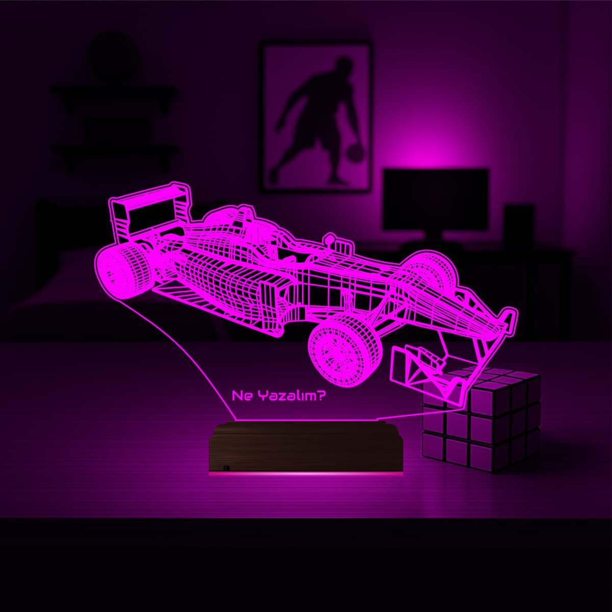 Болид Формулы-1 — 3D LED Ночник | Подарок фанату гонок 4