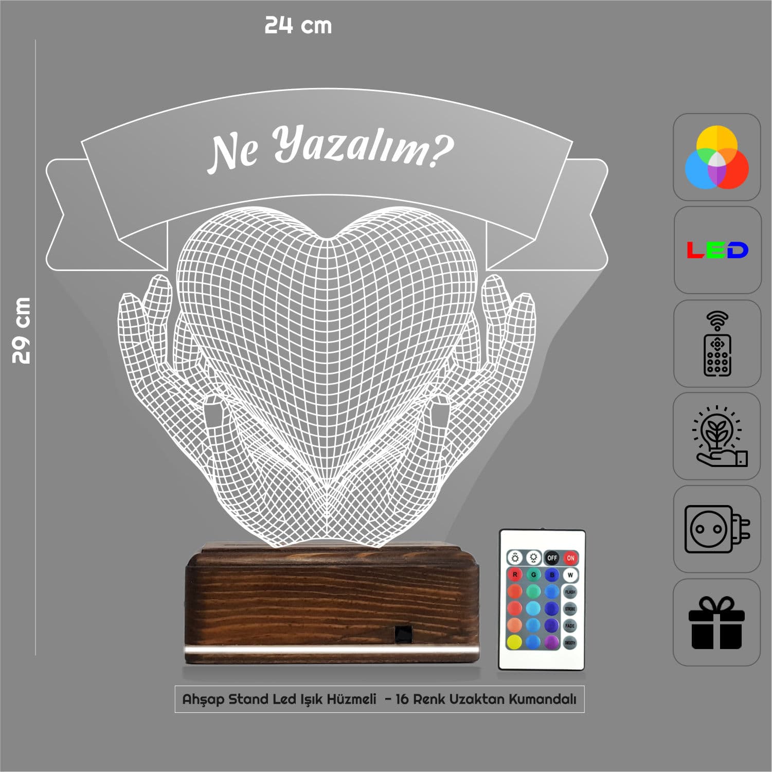 Сердце в руках — 3D LED Ночник | Подарок любимым 2