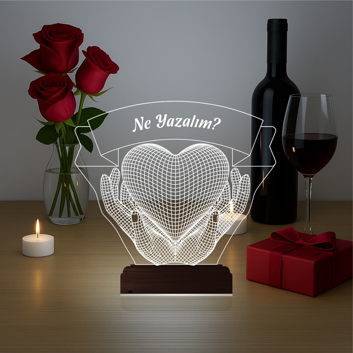 Сердце в руках — 3D LED Ночник | Подарок любимым 3