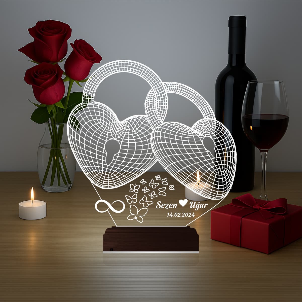 Сердца-замки — 3D LED Ночник | Романтический подарок 4