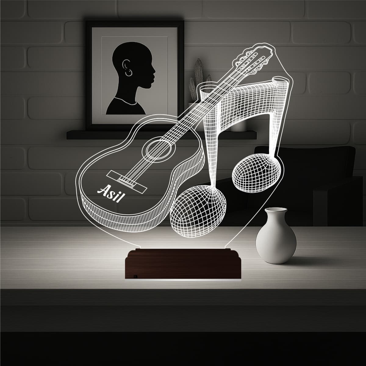 Гитара и Ноты — 3D LED Ночник | Подарок музыканту 7
