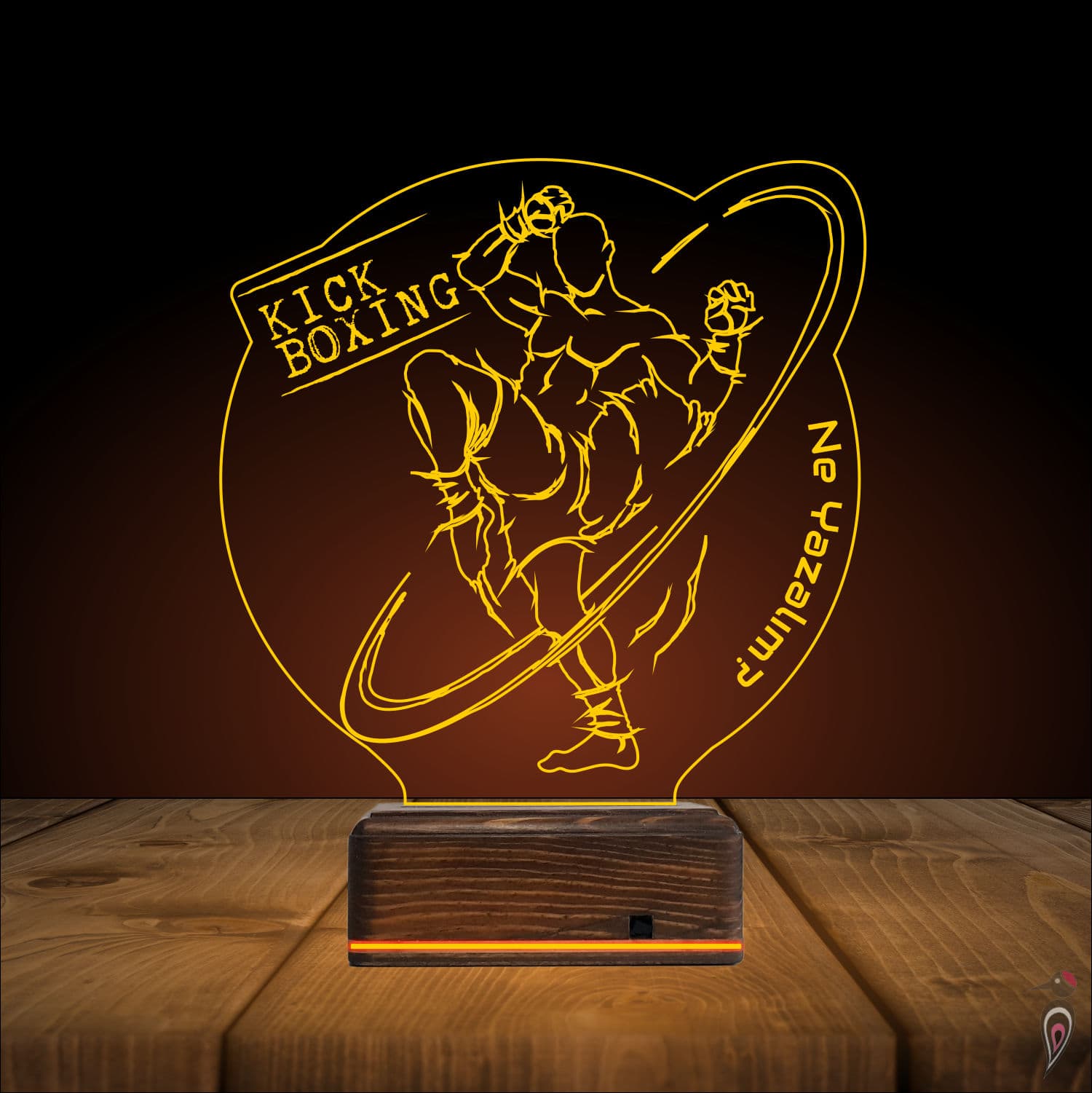 Кикбоксинг — 3D LED Ночник | Именной подарок спортсмену 9
