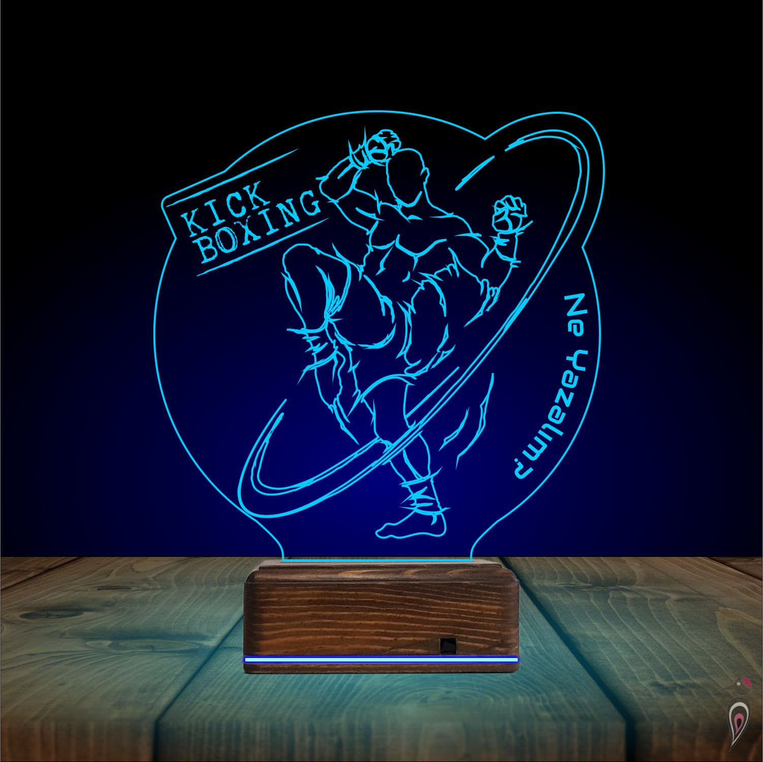 Кикбоксинг — 3D LED Ночник | Именной подарок спортсмену 10