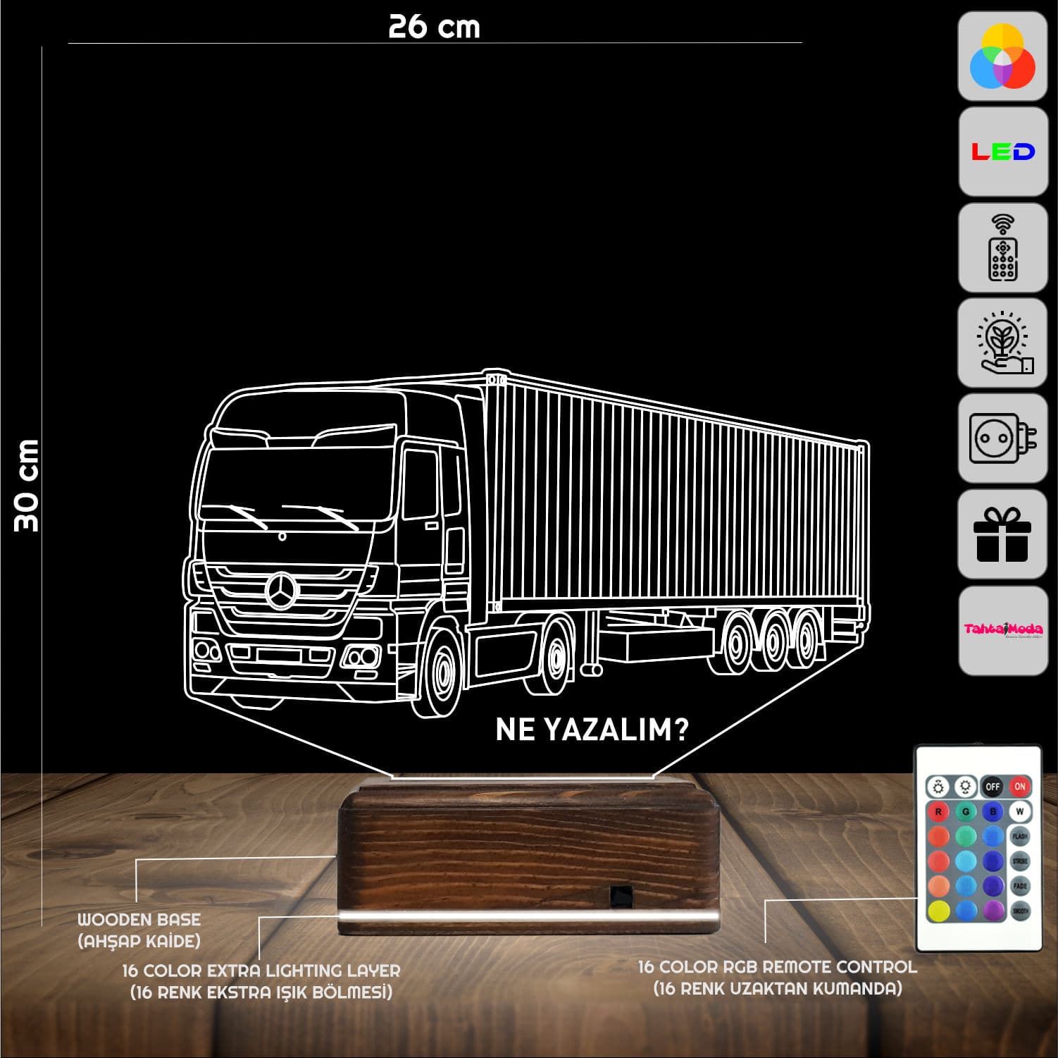 Грузовик Mercedes — 3D LED Ночник | Подарок водителю 2