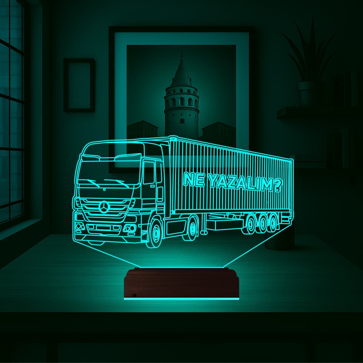 Грузовик Mercedes — 3D LED Ночник | Подарок водителю 3