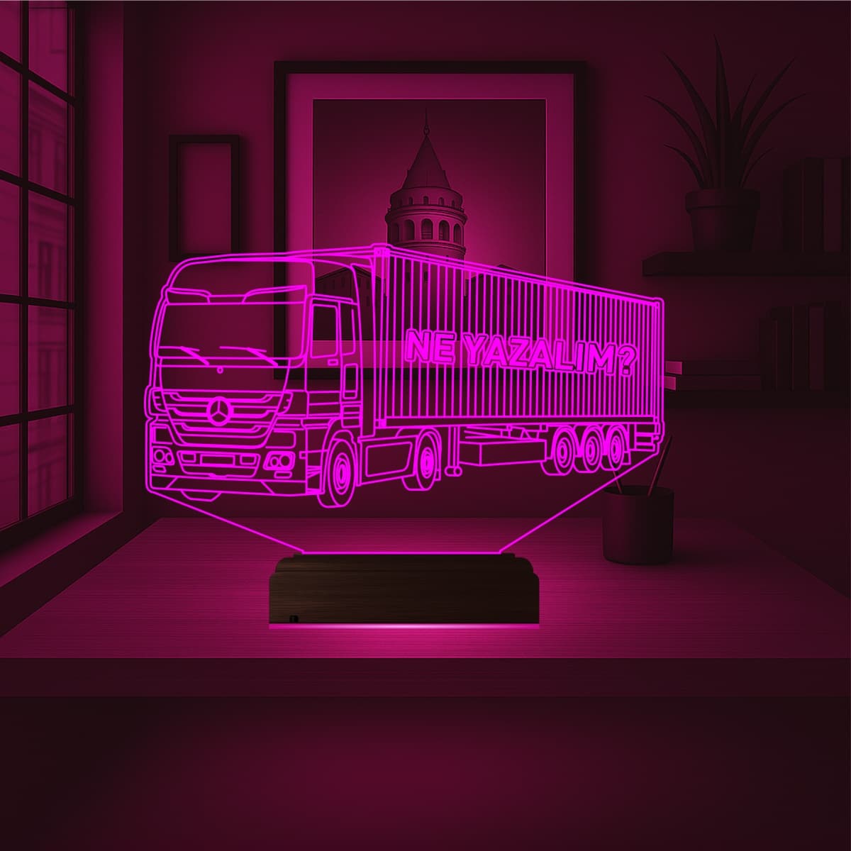 Грузовик Mercedes — 3D LED Ночник | Подарок водителю 4