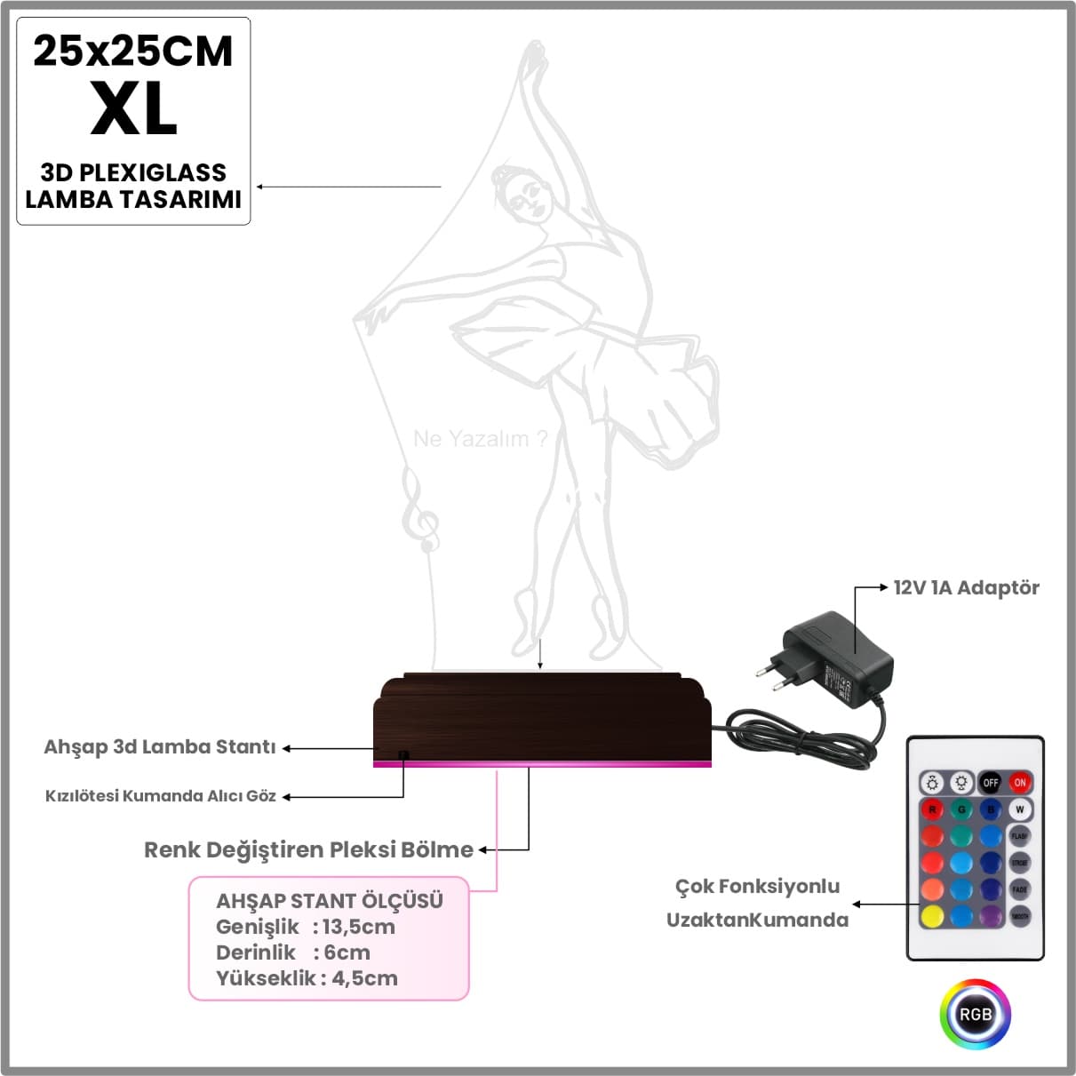 Балерина — 3D LED Ночник | Подарок для танцовщицы 8