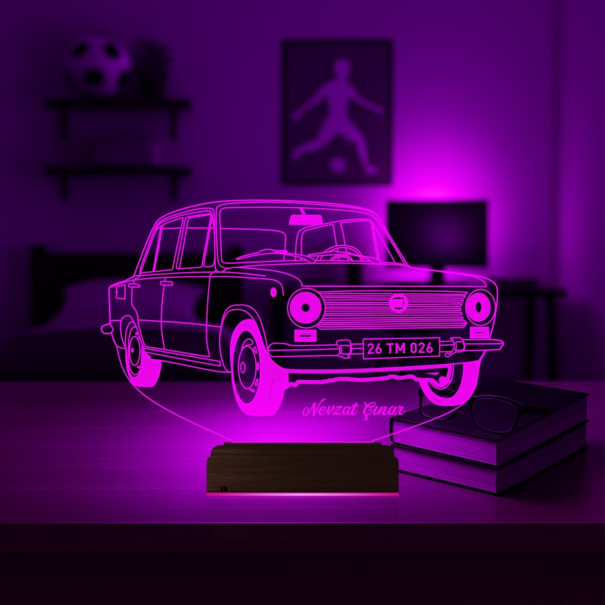 Ретро автомобиль — 3D LED Ночник | Подарок мужчине 3