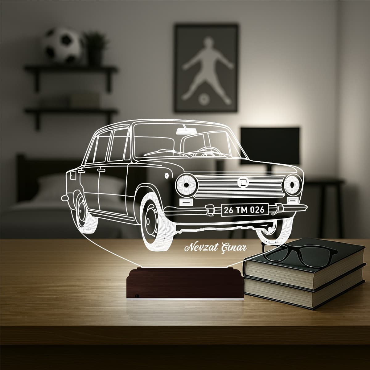 Ретро автомобиль — 3D LED Ночник | Подарок мужчине 4