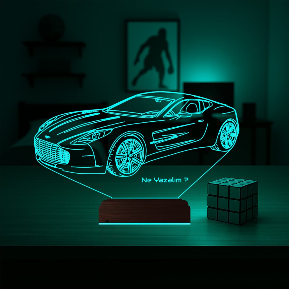 Спорткар 3D Ночник с Гравировкой 1