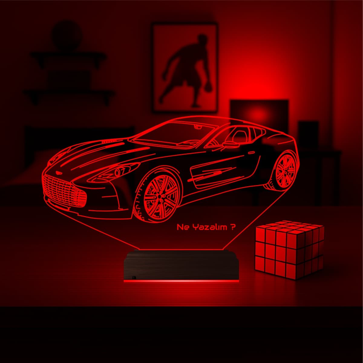 Спорткар 3D Ночник с Гравировкой 6