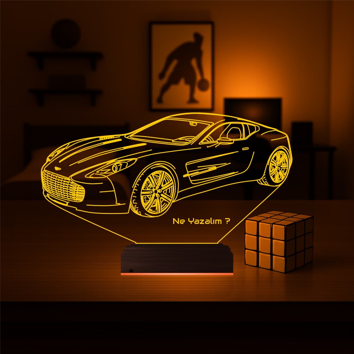 Спорткар 3D Ночник с Гравировкой 7