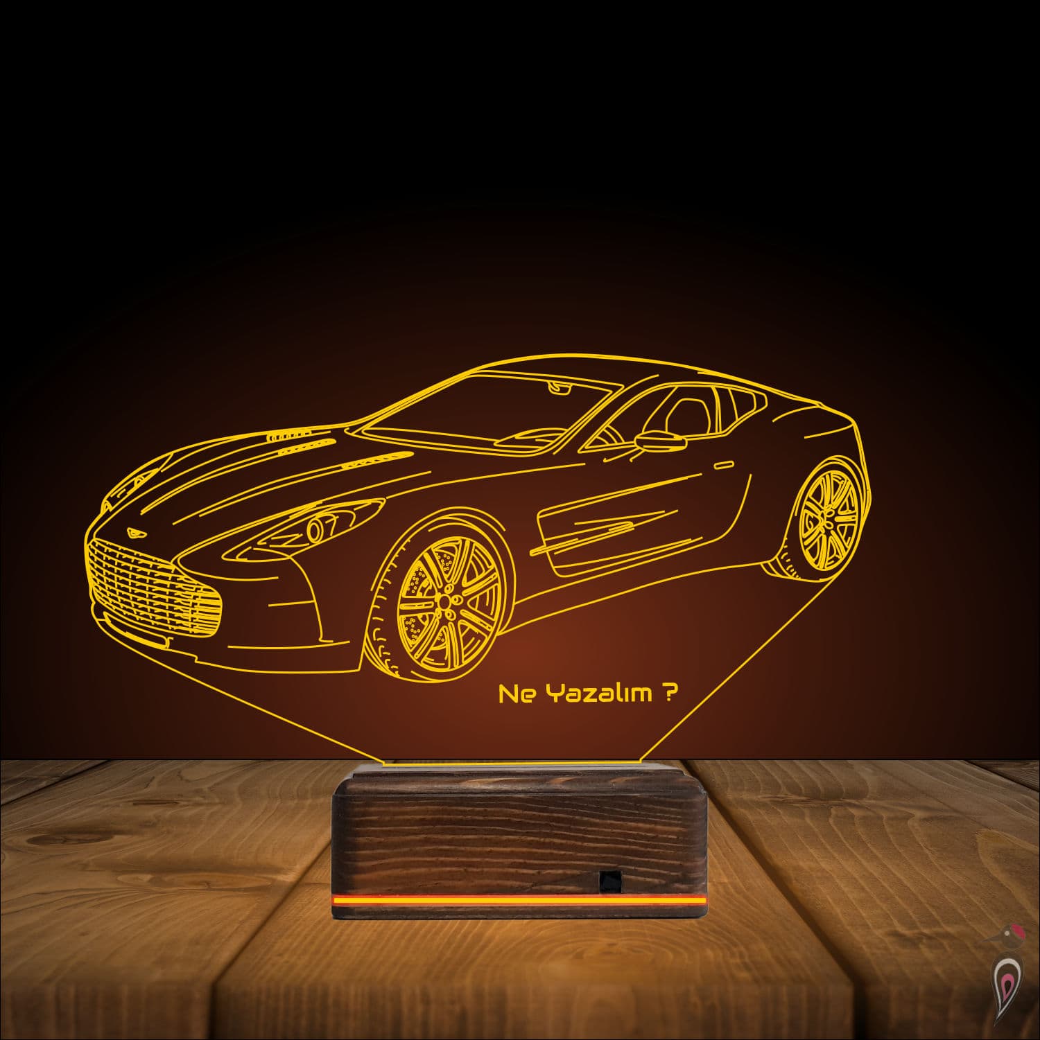 Спорткар 3D Ночник с Гравировкой 9