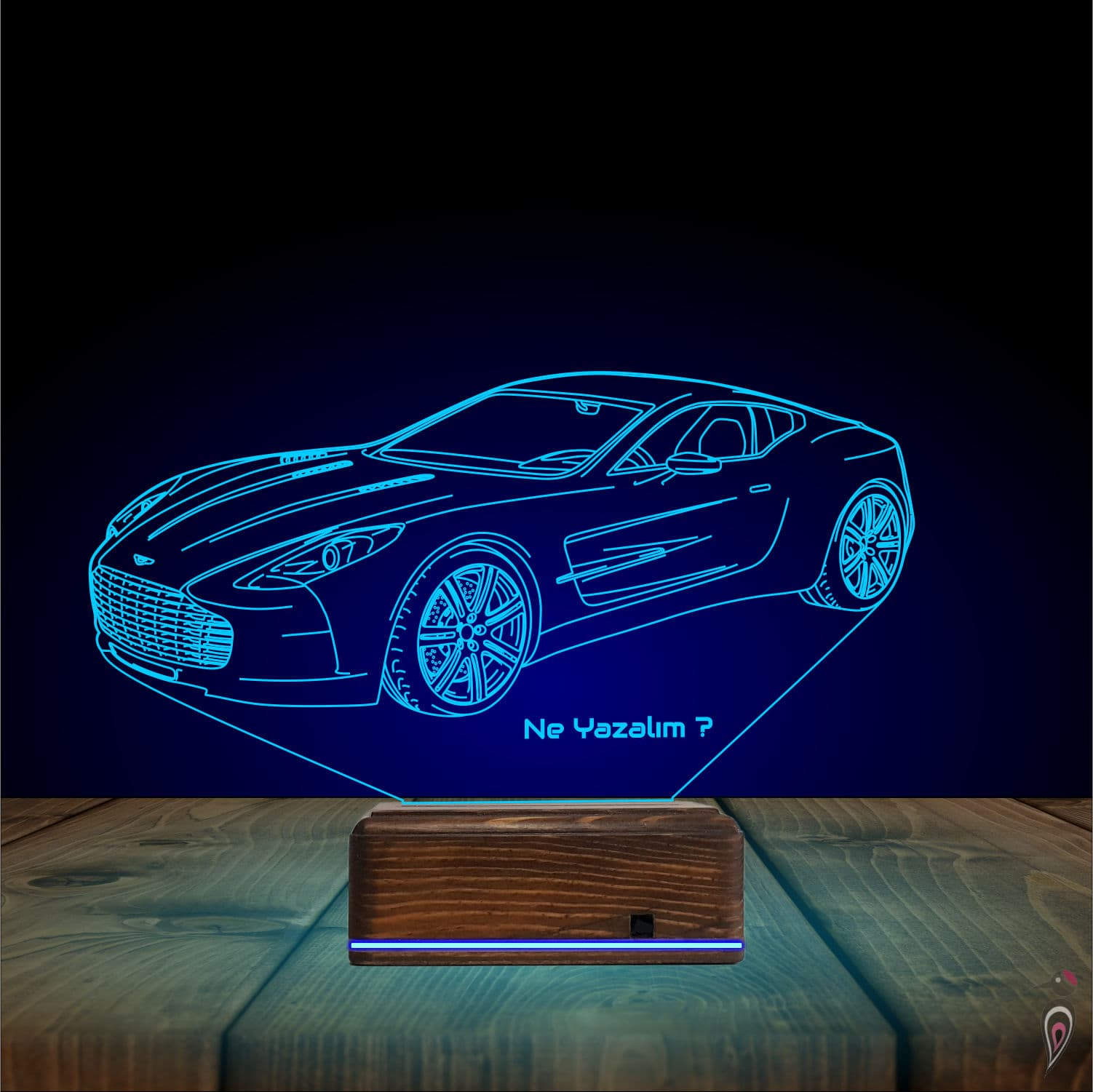 Спорткар 3D Ночник с Гравировкой 10