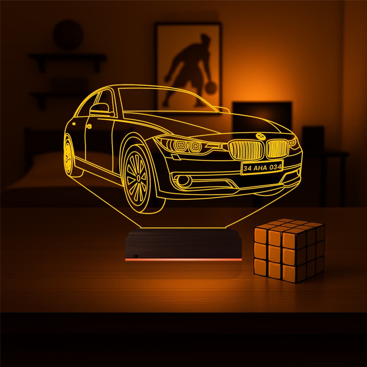 BMW — 3D LED Ночник | Подарок мужчине или парню 7