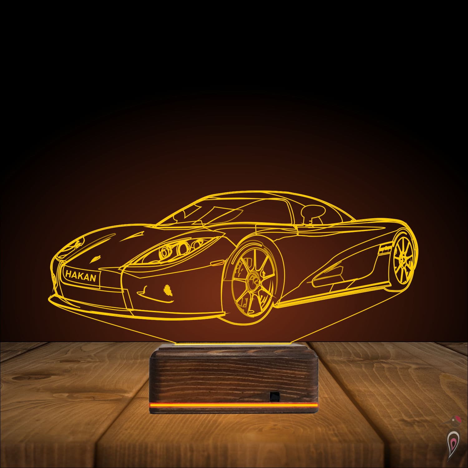 Спорткар — 3D LED Ночник с именем | Подарок мужчине 9