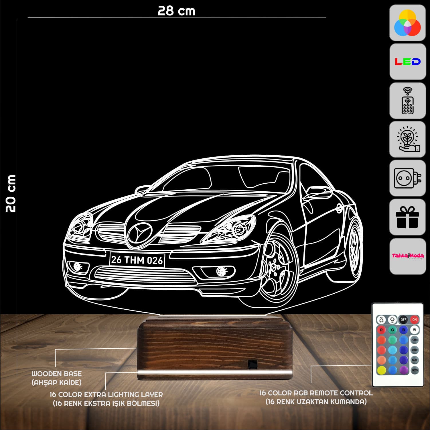 Mercedes-Benz — 3D LED Ночник | Подарок автолюбителю 2