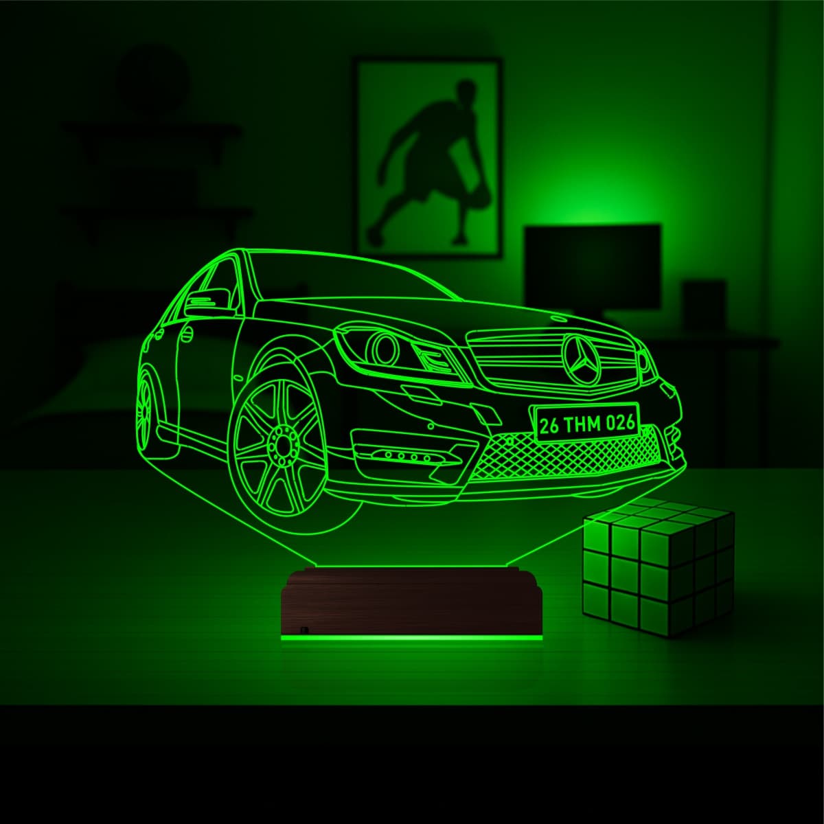 Mercedes-Benz — 3D LED Ночник | Подарок автолюбителю 5