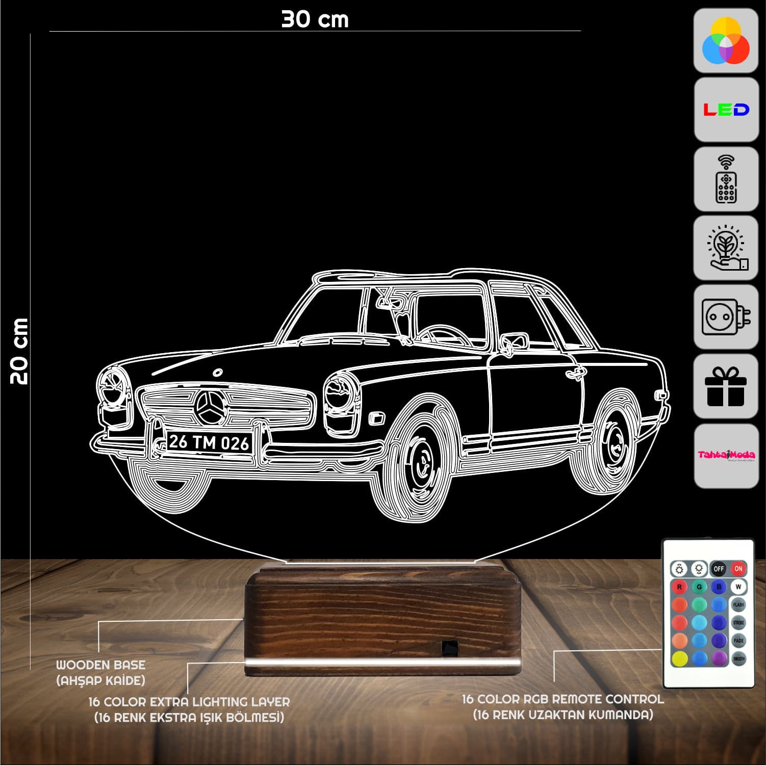 Mercedes-Benz — 3D LED Ночник | Подарок мужчине 2