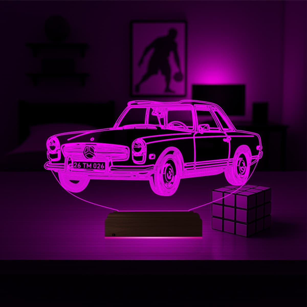 Mercedes-Benz — 3D LED Ночник | Подарок мужчине 4