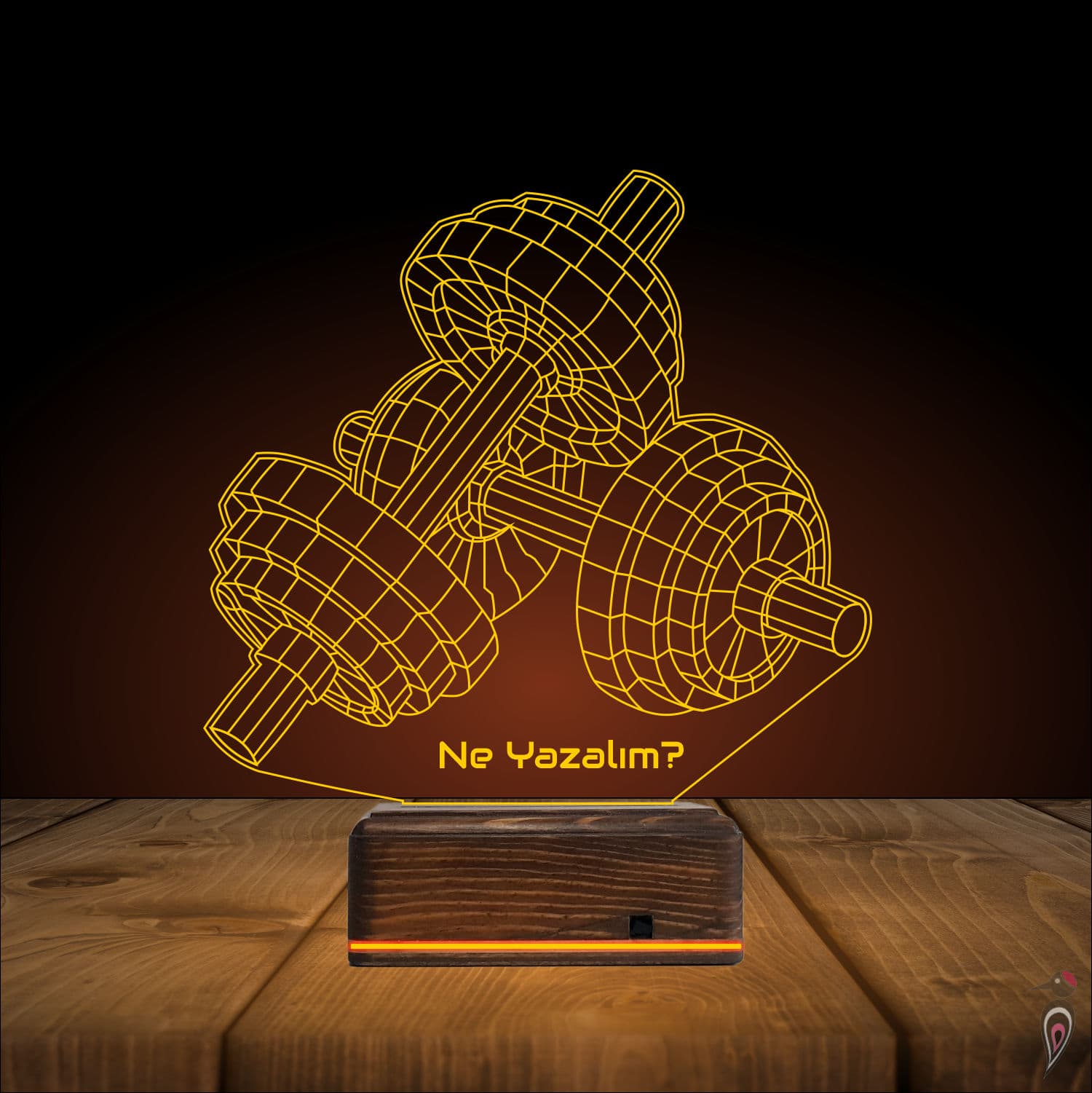 Гантели с именем — 3D LED Ночник | Подарок спортсмену 9