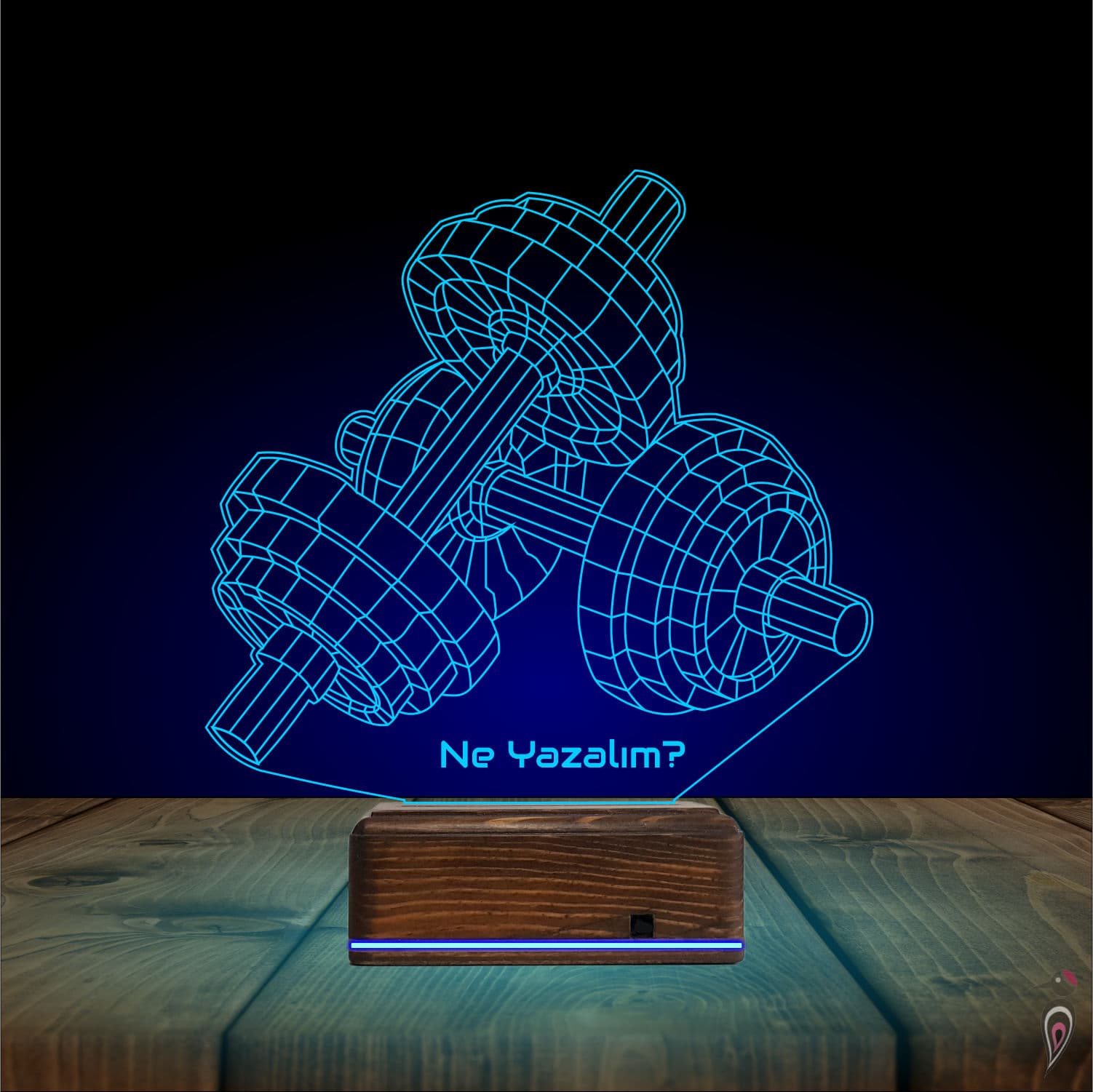 Гантели с именем — 3D LED Ночник | Подарок спортсмену 10