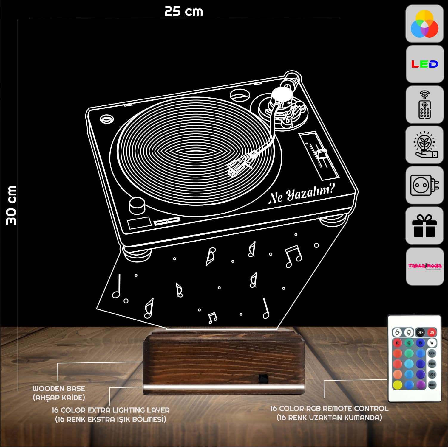 Проигрыватель винила — 3D LED Ночник | Подарок меломану 2