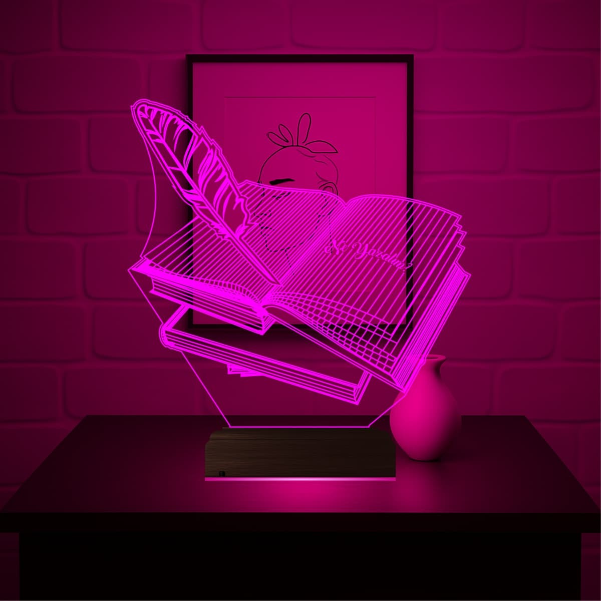 Книги и Перо — 3D LED Ночник | Подарок учителю или писателю 4